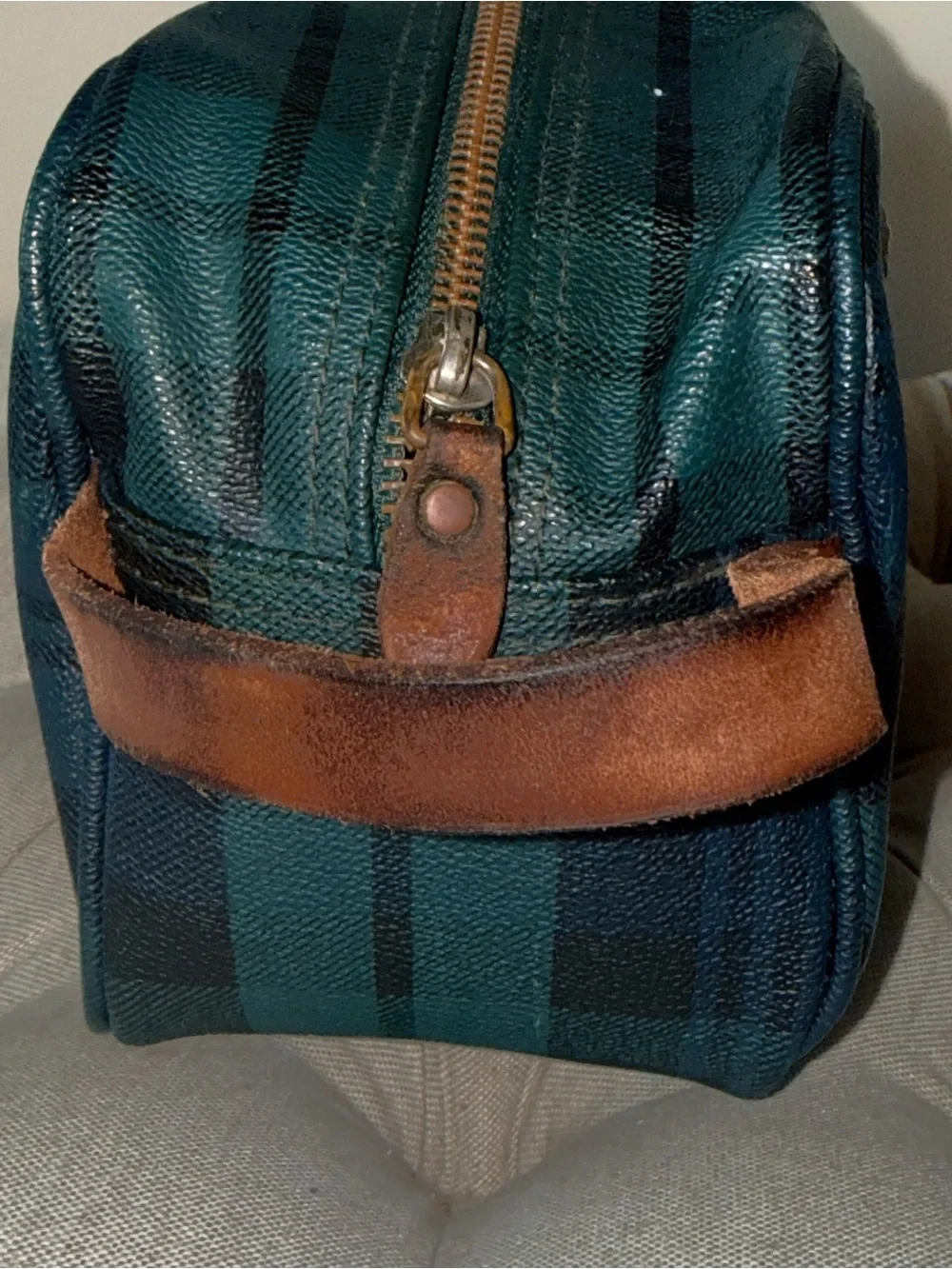 Polo Ralph Lauren Vintage Blackwatch Plaid Toiletry Bag / Dopp Kit